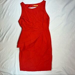 Alice + Olivia Spelling Side Peplum Dress Red 6